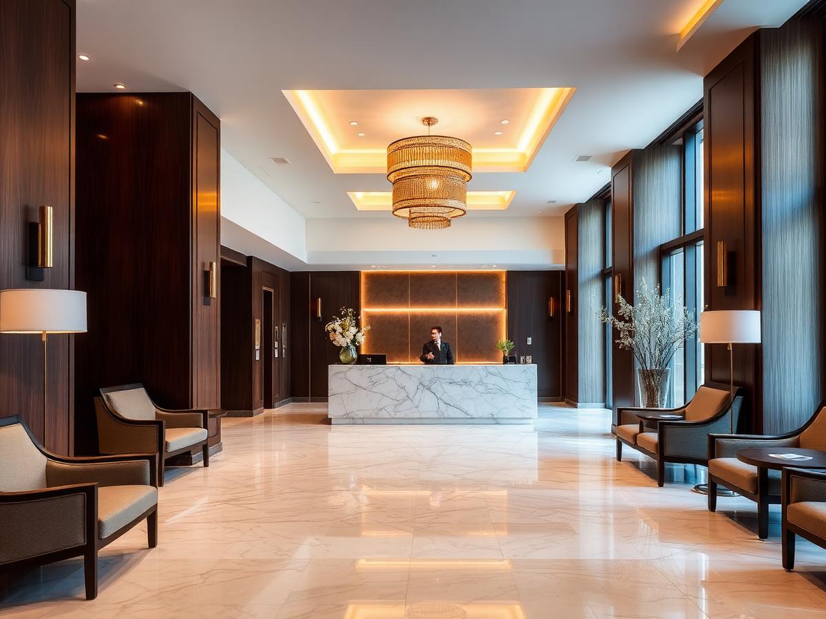 Reception lobby at Apex Hotel